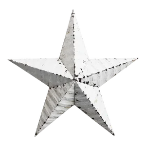 Vintage White Metal Farmhouse Barn Star Wall Object
