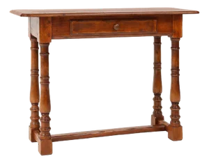 Rustic Oak Console with Drawer, Belgium, 1800s