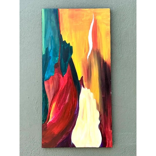 Vintage Abstract Expressionist Painting on Canvas For Sale - Image 9 of 12