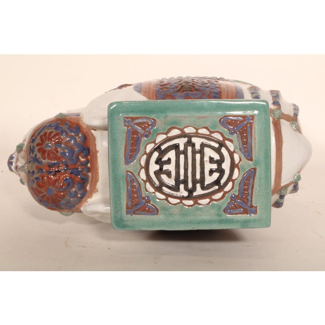 Polychrome Decorated Terra Cotta Elephant Form Garden Seat For Sale In Los Angeles - Image 6 of 10