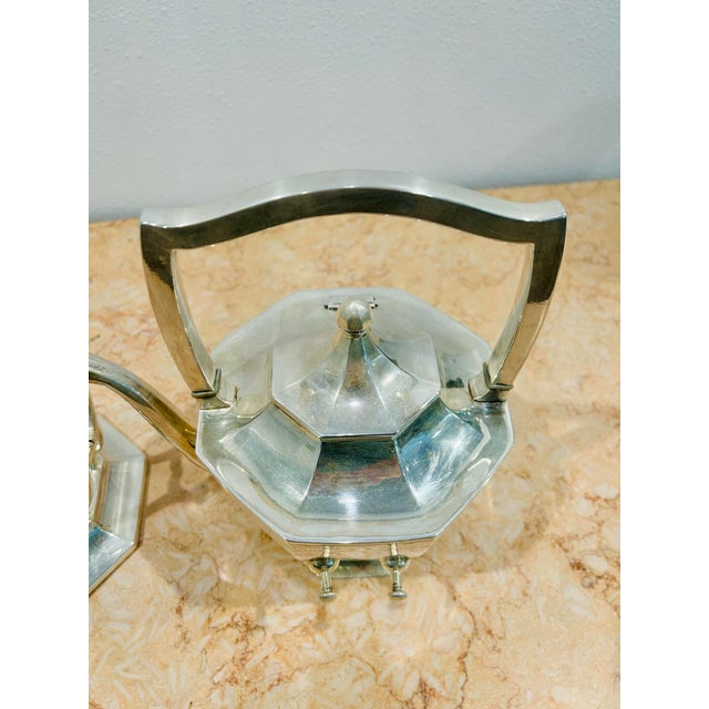 Early 20th Century Wilcox Silver Plate Co. Tilting Coffee Pot on Stand For Sale - Image 10 of 12
