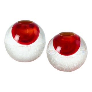 Vases in Glass from Seguso Vetri Darte, 1950s, Set of 2 For Sale