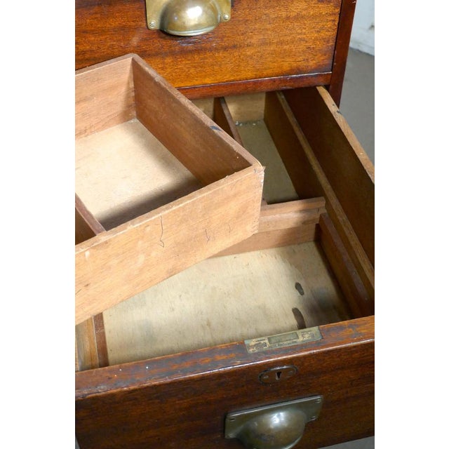 19th Century Heavy Bankers Drawers and Safe Cupboard Pedestal For Sale - Image 6 of 13