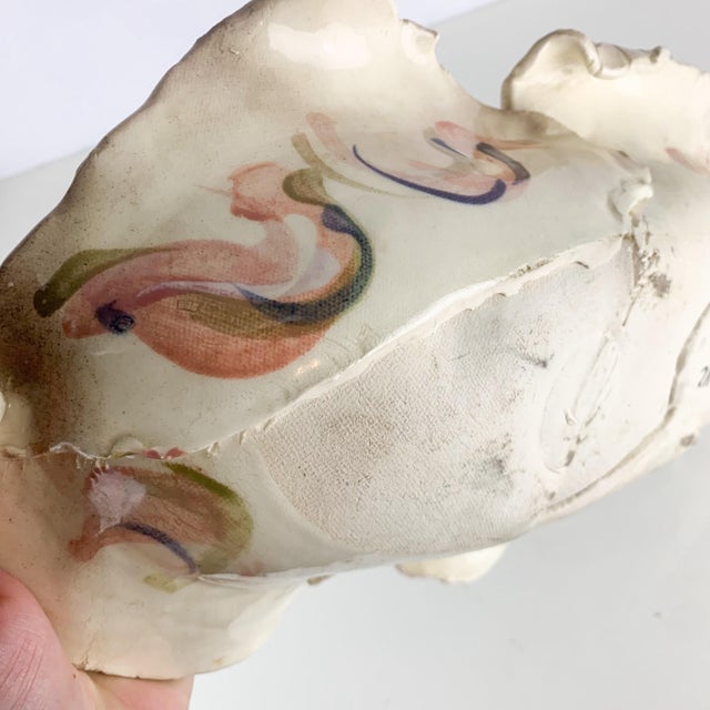 Vintage Signed Gail Markiewicz Art Pottery Textured Free Form Sculptural Bowl For Sale - Image 4 of 11