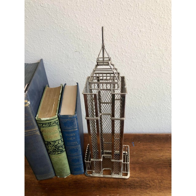 Mid-Century Modern Empire State Building Metal Skyscraper Wire Sculpture For Sale - Image 3 of 9