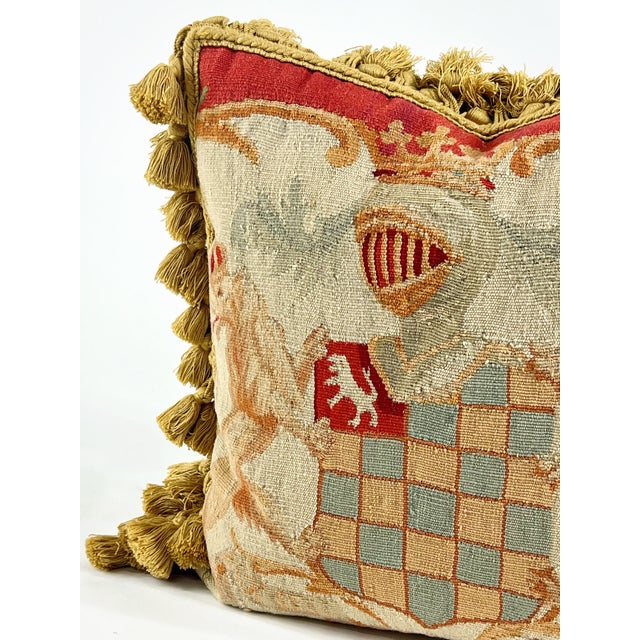 Early 20th Century Crested Aubusson Pillow For Sale In Atlanta - Image 6 of 9