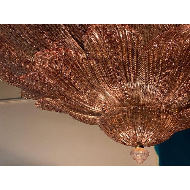 Pink Amethyst Murano Glass Leaves Ceiling Light, 1990s For Sale - Image 15 of 18
