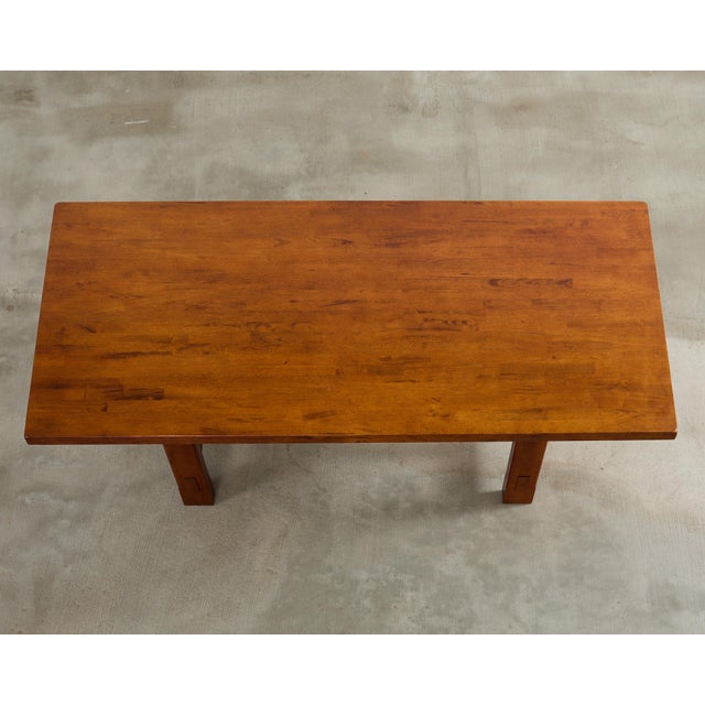 2000 - 2009 Arts and Crafts Style Trestle Dining Table For Sale - Image 5 of 12