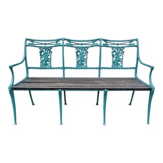Vintage Cast Iron and Wood Diana the Huntress Bench Attributed to Molla For Sale