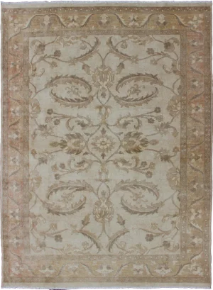 Chobi Rug From Pakistan in Muted Earthy Tones of Brown, Taupe, Gray and Pale Green