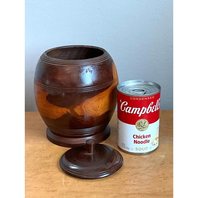 Vintage Turned Wood Lidded Jar For Sale - Image 4 of 12