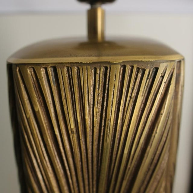 Sculptural Lamp in Bronze and Chiseled Brass, 1970s For Sale - Image 11 of 14