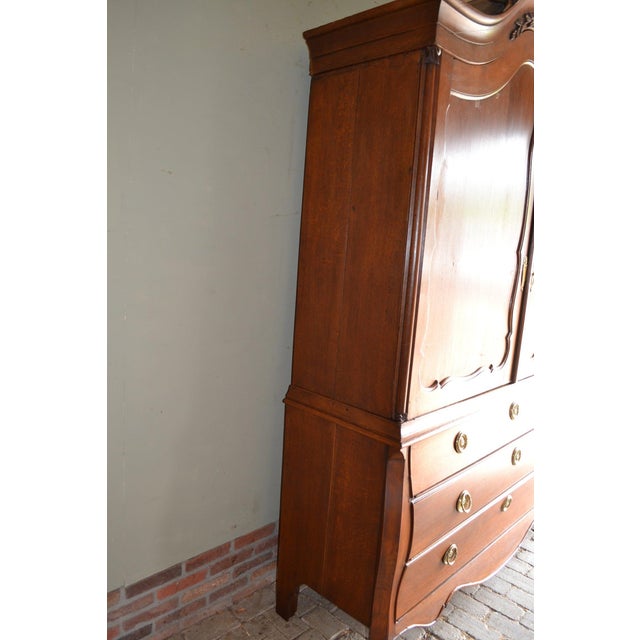 Wood Antique Oak Biedermeier Cabinet For Sale - Image 7 of 10