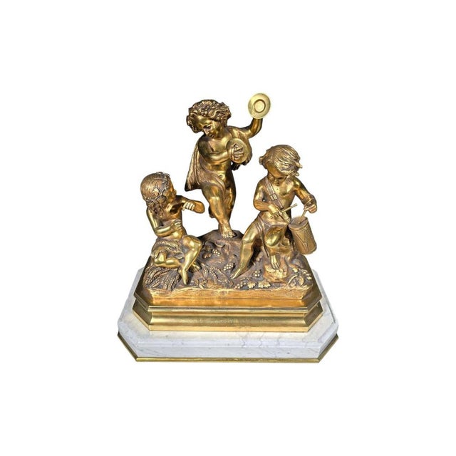Gold 19th Century Gilded Bronze Sculptural Group, 1900 For Sale - Image 8 of 18