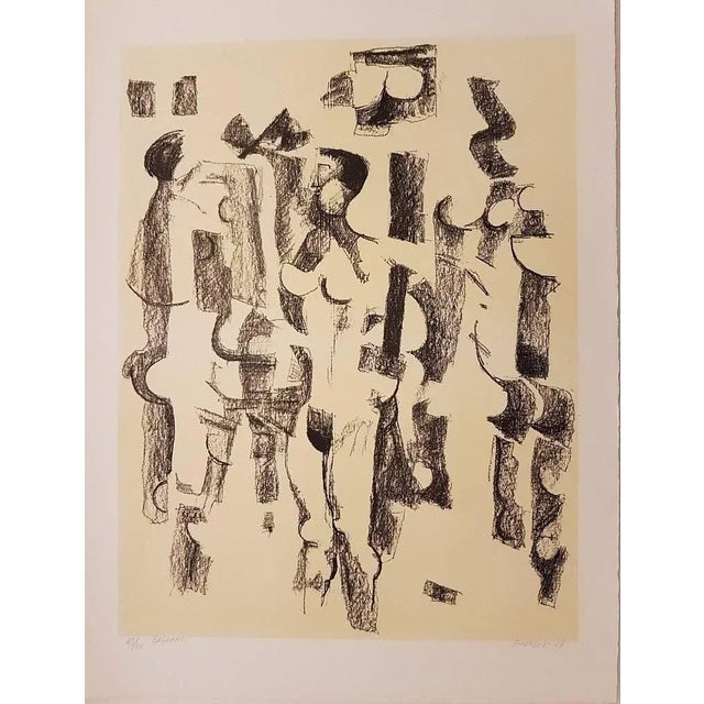 Hand signed, titled and numbered. Edition of 50 prints. Excellent condition. Colored Lithograph, representing a group of...