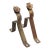 Pair of Vintage Floral Steel Curtain Rod Brackets For Sale