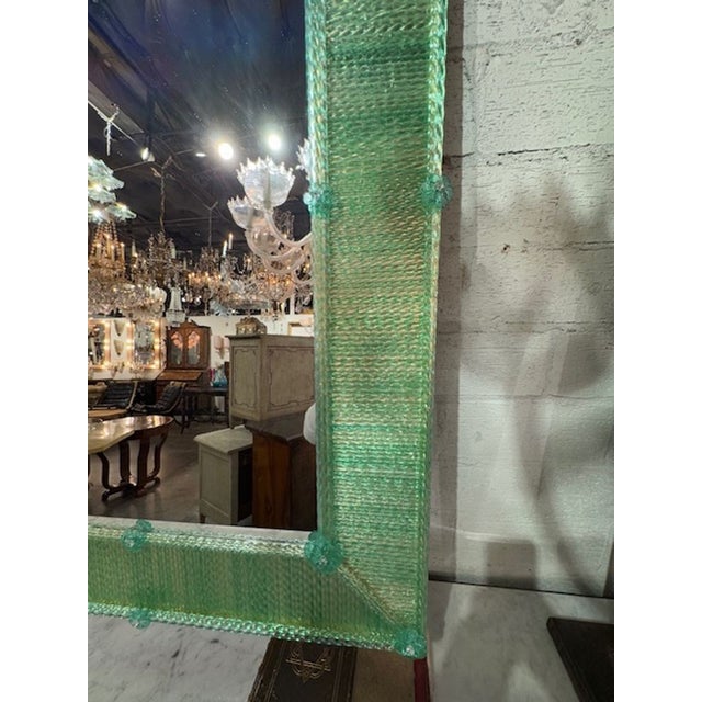 2000 - 2009 Murano Twist Glass Rod Mirror For Sale - Image 5 of 7