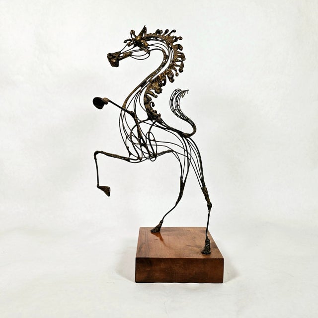 Mid Century Copper Wire Horse Sculpture Russ Shears Attributed For Sale - Image 4 of 6