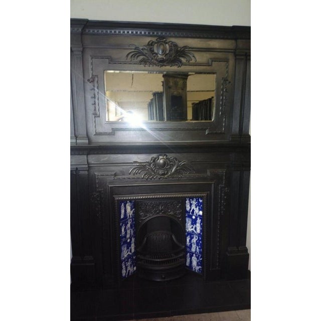 Victorian Cast Iron Fireplace Surround with Overmantel Mirror For Sale - Image 11 of 13