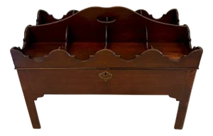 Antique George III Mahogany Free Standing Bottle Stand, 1800s