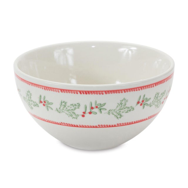 Contemporary Stoneware Mistletoe Bowl (Set of 3) For Sale - Image 3 of 5