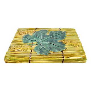 Yellow Glazed Ceramic Trivet, France, 1970s For Sale