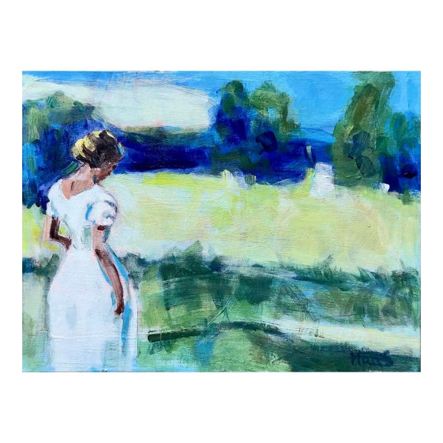 Summer Meadow, Impressionist Acrylic Painting Original For Sale