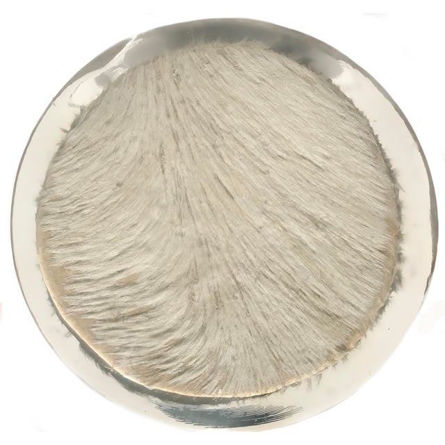 African Original Vintage African Giselle Hide Drum Table For Sale - Image 3 of 9