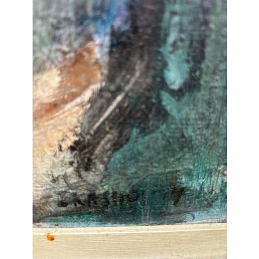 Late 20th Century Dance? Oil on Canvas Painting, Mid-Century Modern, Signed, 1974 For Sale - Image 5 of 7