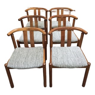 Set of Six Mid Century Danish Modern Teak Dining Chairs by Hans J.Frydendal for Boltinge Stolefabrik, Denmark c.1960 For Sale