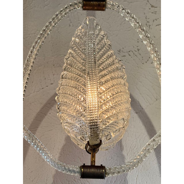 Mid 20th Century Vintage Italian Barovier Style Glass Pendant For Sale - Image 5 of 6