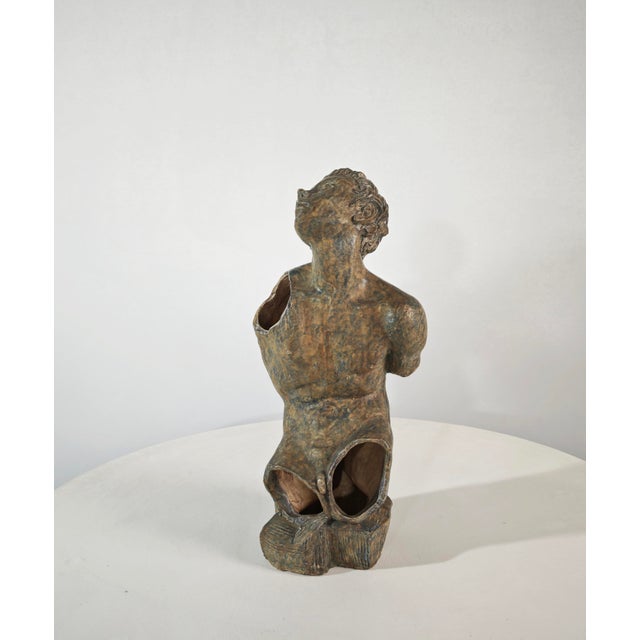 Blue and Green Ceramic Nude Male Torso Sculpture from Cio Zanetta, Italy, 1990s For Sale - Image 17 of 17