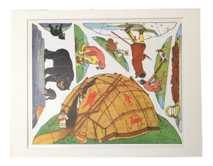 Mid 20th Century Cowboy and American Indian Themed Western Cut Outs on Uncut Sheet (#2)