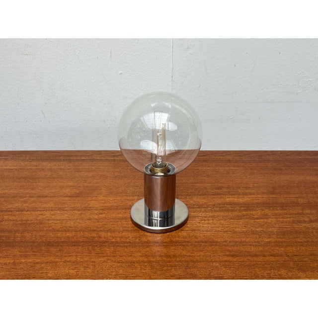 Vintage German Space Age Table Lamp in Chrome and Glass by Motoko Ishii for Staff, 1970s For Sale - Image 6 of 18