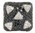 Starlit Night Black and White Diamond Cluster Ring in 18K White Gold, Size 7 For Sale