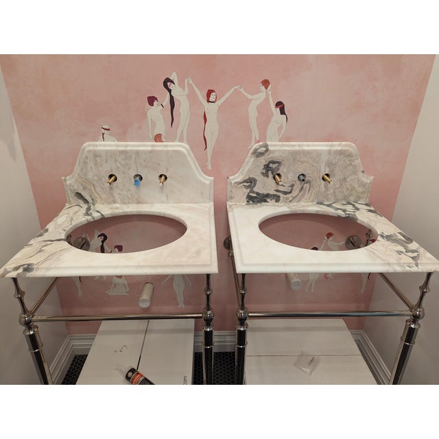 Maison C Coven Pink Wallpaper, 4 Panels | Chairish
