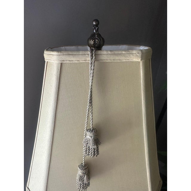 Textile Large Vintage John Richard Neoclassical Urn Lamp With Lion's Head Handles For Sale - Image 7 of 12