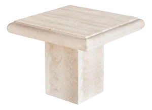 Vintage Side Table in Travertine Marble, 1980s