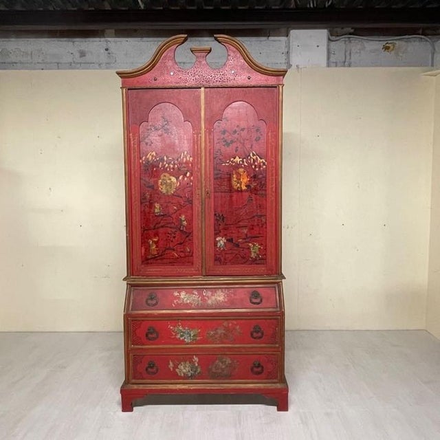 Chinoiserie Trumeau with Chest of Drawers, 1950s For Sale - Image 10 of 18