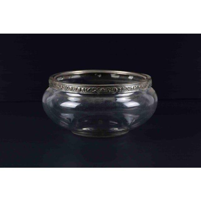Glass candy box is an original decorative object realized in the mid-20th century. A vintage decorated candy box entirely...