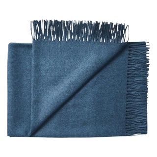 Solid Baby Alpaca Wrap / Throw - Teal For Sale