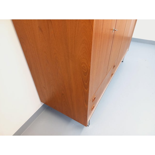 Vintage Scandinavian Teak and Metal Wardrobe, 1960s For Sale - Image 16 of 18
