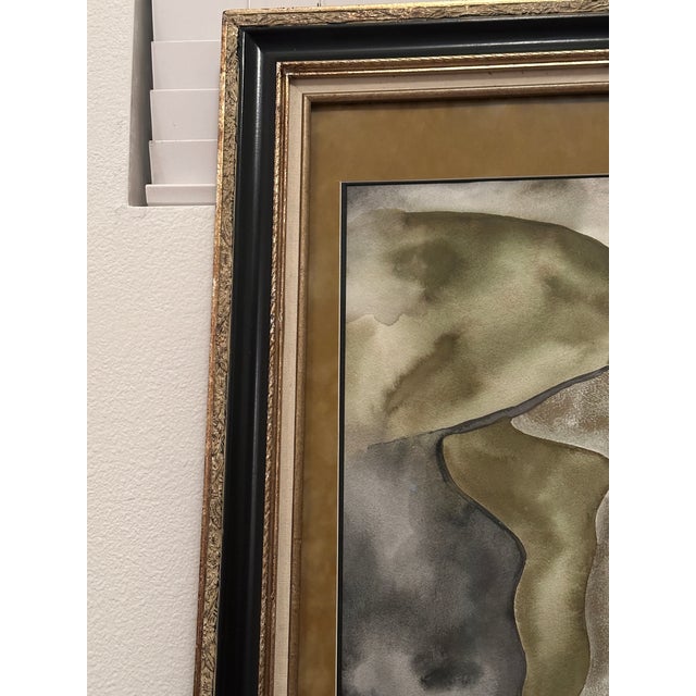 Contemporary Original Watercolor Painting Framed Art of a Woman’s Face, by Tracey Quin 41x29 For Sale - Image 3 of 7