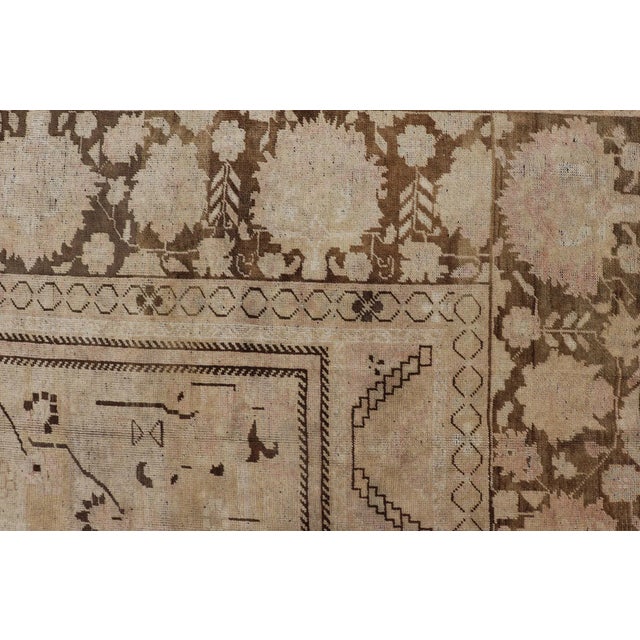 Vintage Oushak Rug With Muted Neutral Colors in Tan, Beige, Taupe, Gray & Brown For Sale - Image 10 of 13