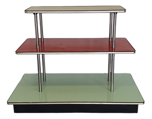 French Store Shelf with Enamelled Display Trays from Aubecq, 1960s