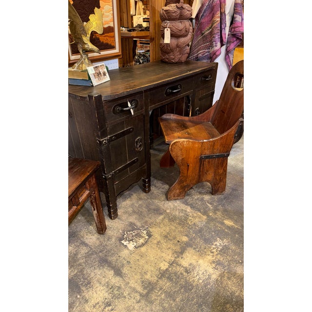Wood Antique Monterey Desk 30s Signed For Sale - Image 7 of 12