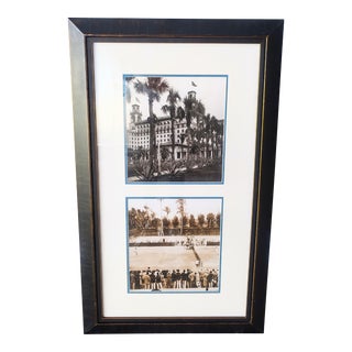 Vintage Framed Photograph Breakers Hotel Palm Beach Tennis Court Wall Art For Sale