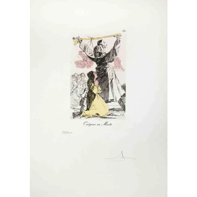 After Salvador Dalì, Oxygeno en Marte, Heliogravure, 1970s For Sale - Image 4 of 4