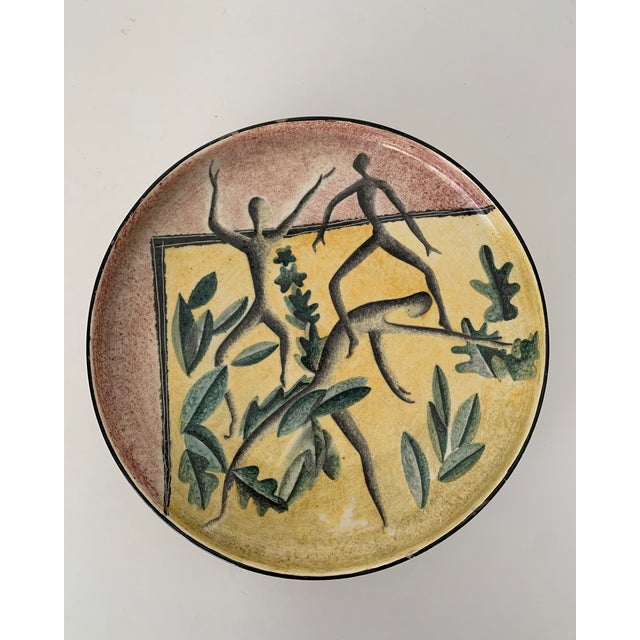Modernist Ceramic Hand-Painted Plate from Mexico A playful dish that could be used as a catchall, as part of a plate wall,...