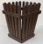 Brown Arts & Crafts Mission Style Wood Slat Wastebasket For Sale - Image 8 of 8